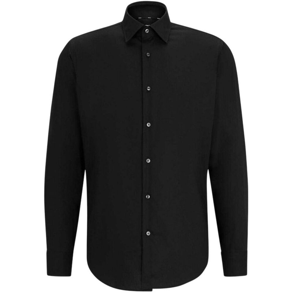 Boss Mens Joe Kent Collar Long-Sleeved Shirt / Black